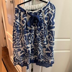 Blue & White midi skirt